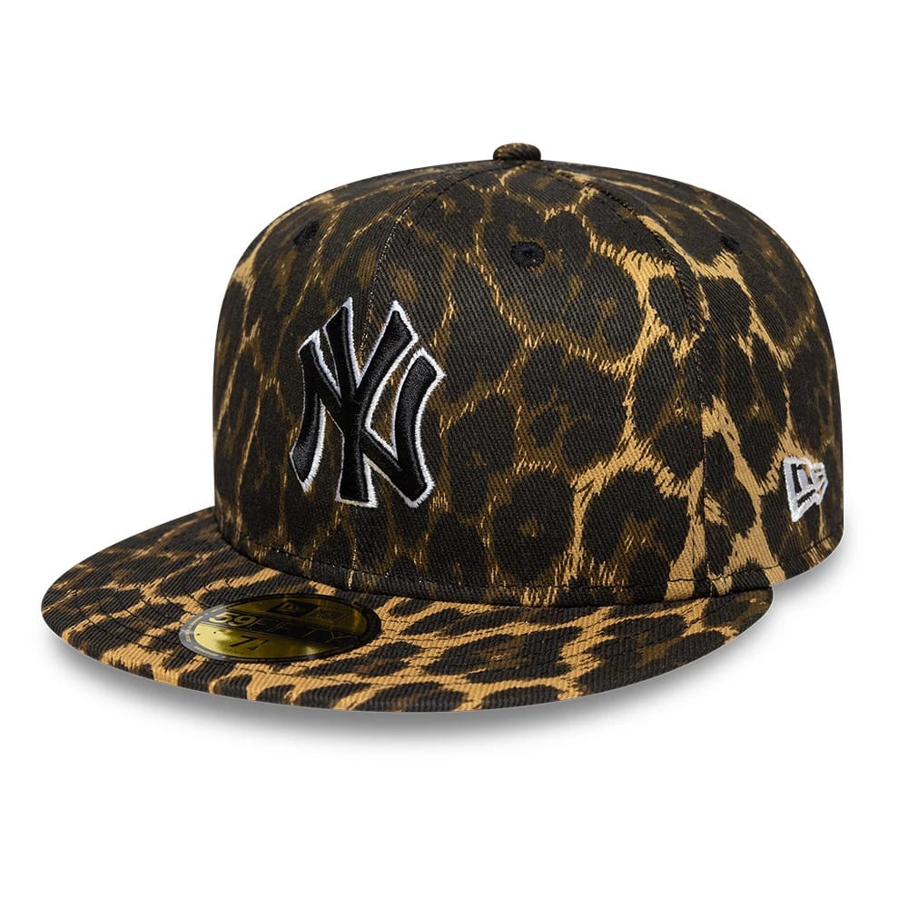 New York Yankees MLB Leopard Black 59FIFTY Fitted Cap-klyvox