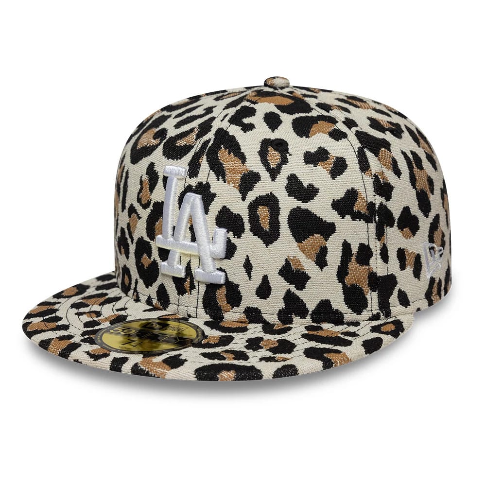 LA Dodgers MLB Leopard Black 59FIFTY Fitted Cap-klyvox