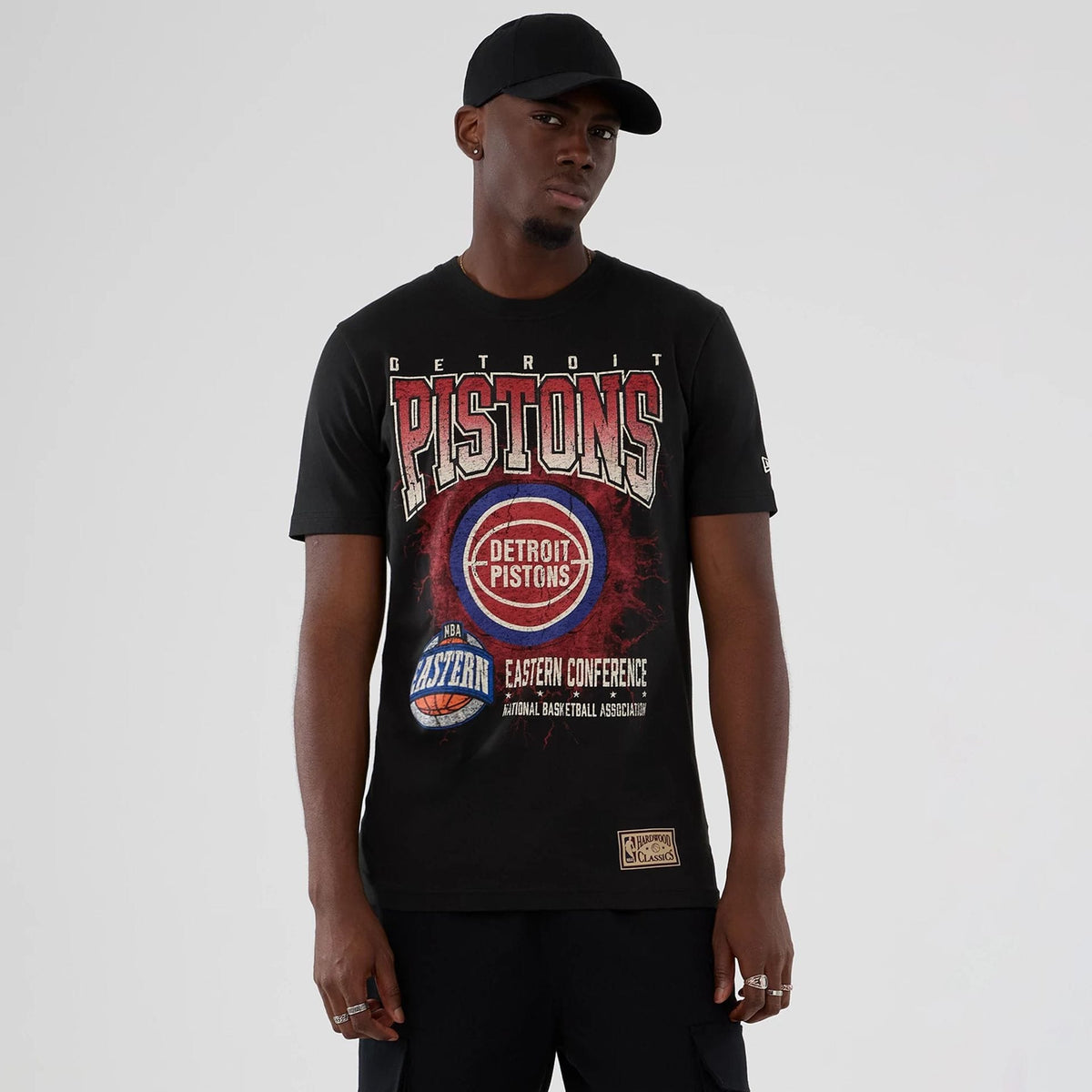 Detroit Pistons NBA Hardwood Classic Black T-Shirt-klyvox