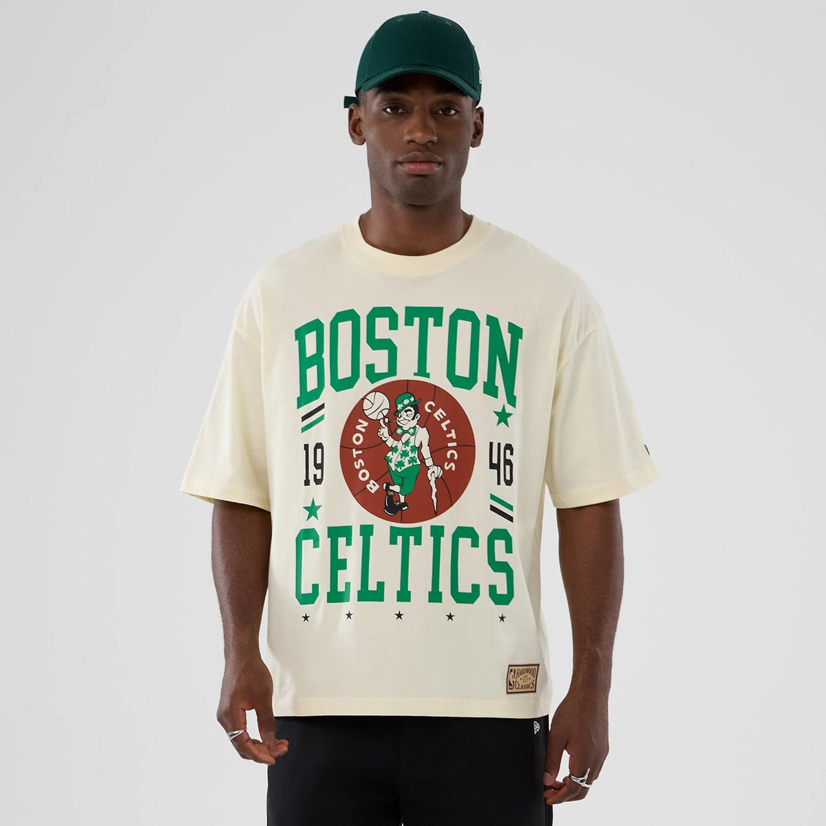 Boston Celtics NBA Hardwood Classic Cream T-Shirt-klyvox