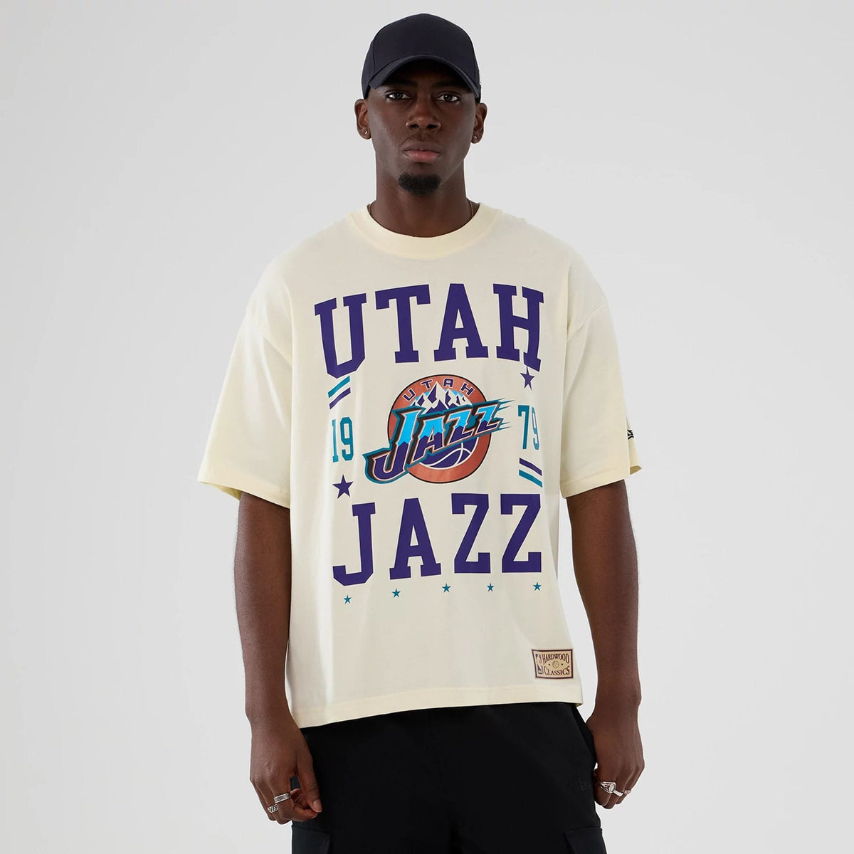 Utah Jazz NBA Hardwood Classic Cream T-Shirt-klyvox