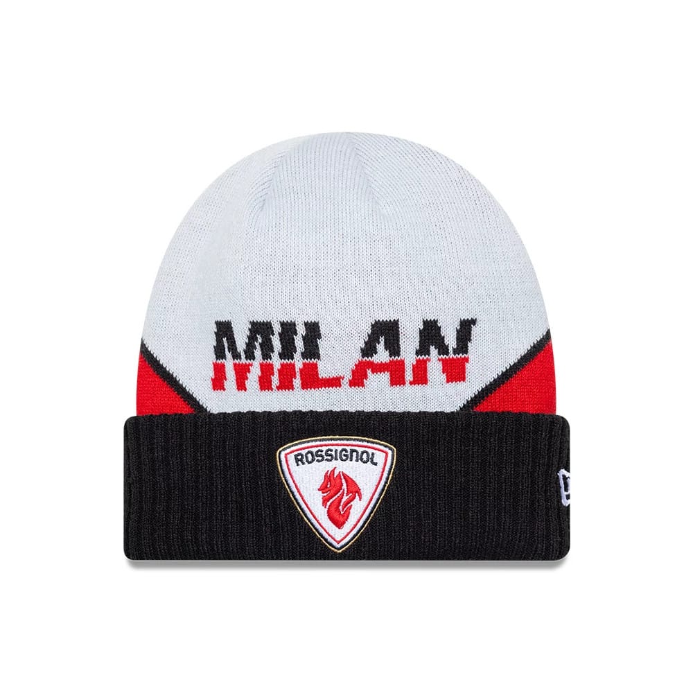Rossignol x AC Milan Black Cuff Knit Beanie Hat-klyvox