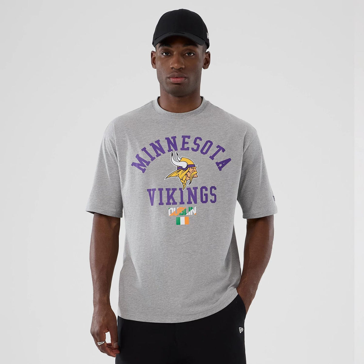 Minnesota Vikings NFL International Series Games 2025 Grey Oversized T-Shirt-klyvox