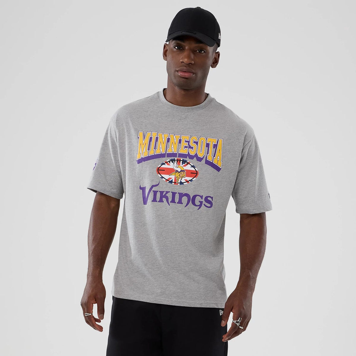 Minnesota Vikings NFL International Series Games 2025 Grey Oversized T-Shirt-klyvox