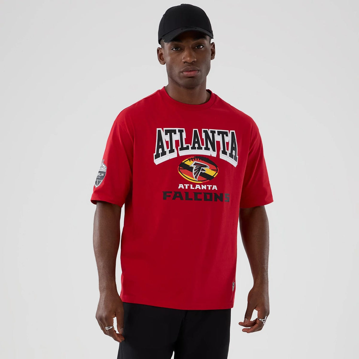 Atlanta Falcons NFL International Series Games 2025 Red Oversized T-Shirt-klyvox