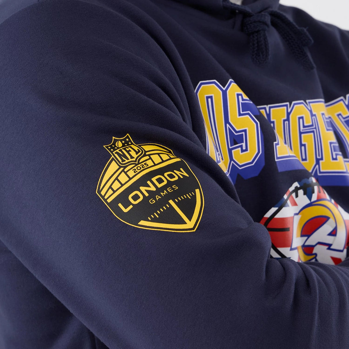 LA Rams NFL International Series Games 2025 Navy Pullover Hoodie-klyvox