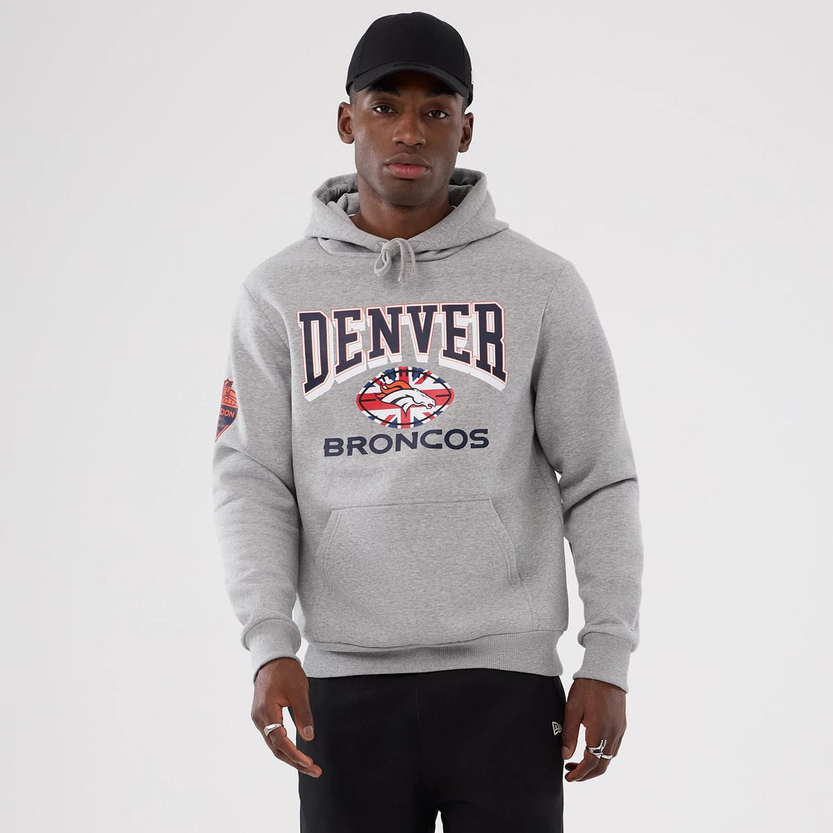 Denver Broncos NFL International Series Games 2025 Grey Pullover Hoodie-klyvox