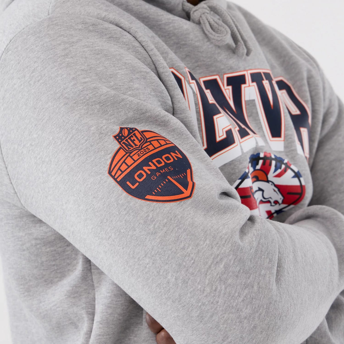 Denver Broncos NFL International Series Games 2025 Grey Pullover Hoodie-klyvox
