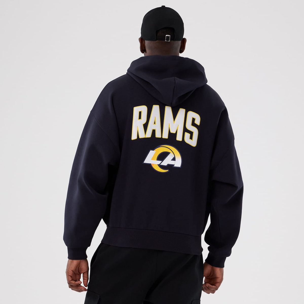 LA Rams NFL International Series Games 2025 Navy Premium Pullover Hoodie-klyvox
