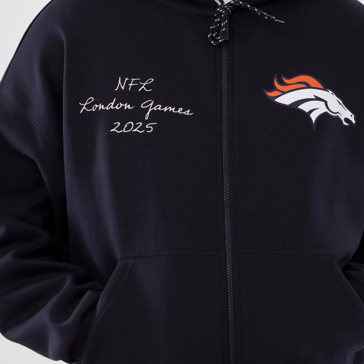 Denver Broncos NFL International Series Games 2025 Navy Premium Pullover Hoodie-klyvox