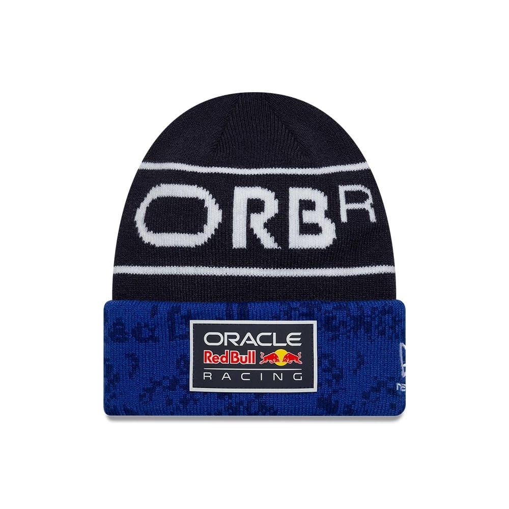 Red Bull Racing Youth Team Dark Blue Cuff Knit Beanie Hat-klyvox