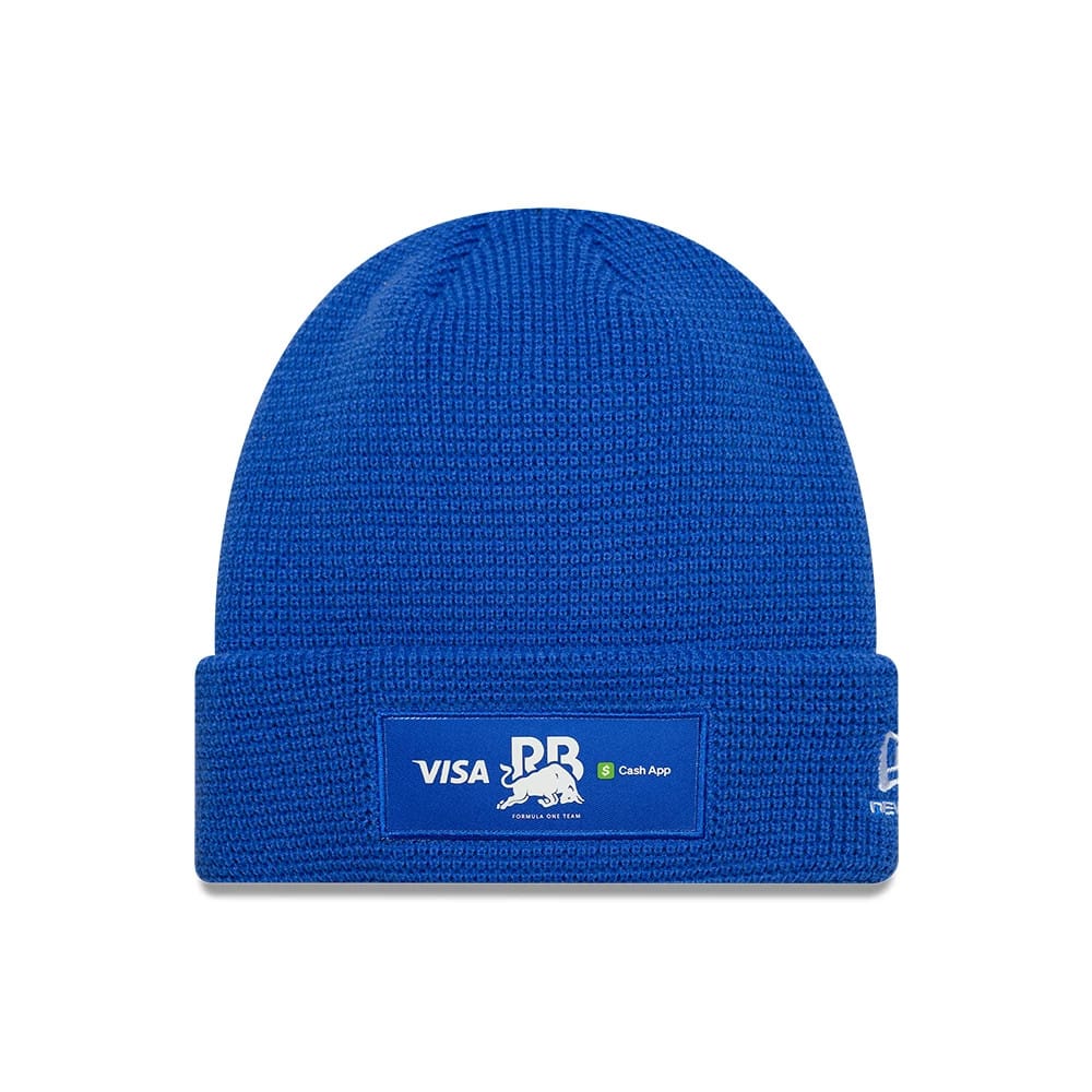 Visa Cash App Racing Bulls Team Waffle Bright Blue Cuff Knit Beanie Hat-klyvox