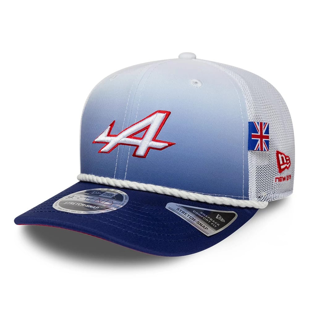 Alpine Racing Silverstone Race Special White 9SEVENTY Stretch Snap Adjustable Cap-klyvox