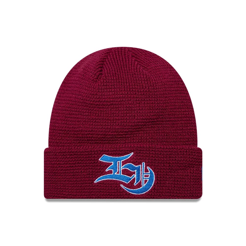 EDWIN x New Era Dark Red Cuff knit Beanie Hat-klyvox