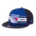 New York Rangers NHL Team Stripes Blue Retro Crown 9FIFTY Adjustable Cap-klyvox