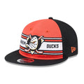 Anaheim Ducks NHL Team Stripes Orange Retro Crown 9FIFTY Adjustable Cap-klyvox