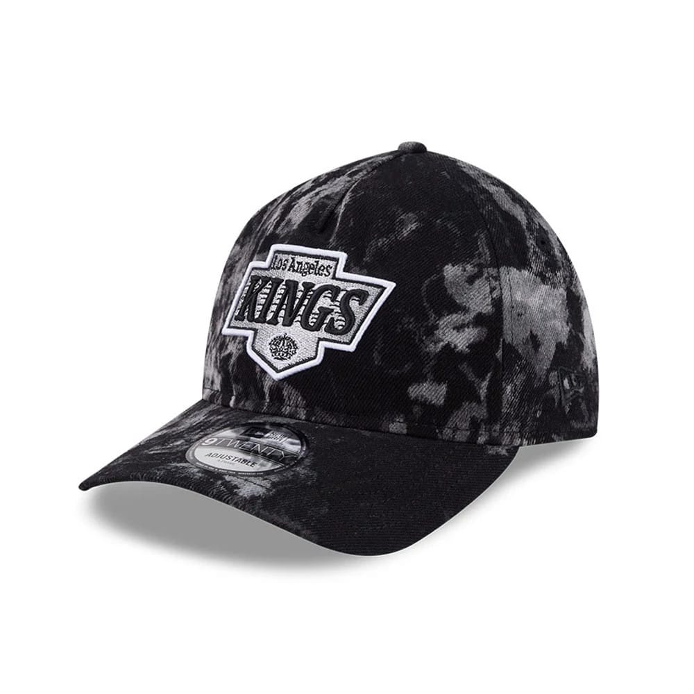 LA Kings NHL Bleached Denim Black 9TWENTY A-Frame Adjustable Cap-klyvox