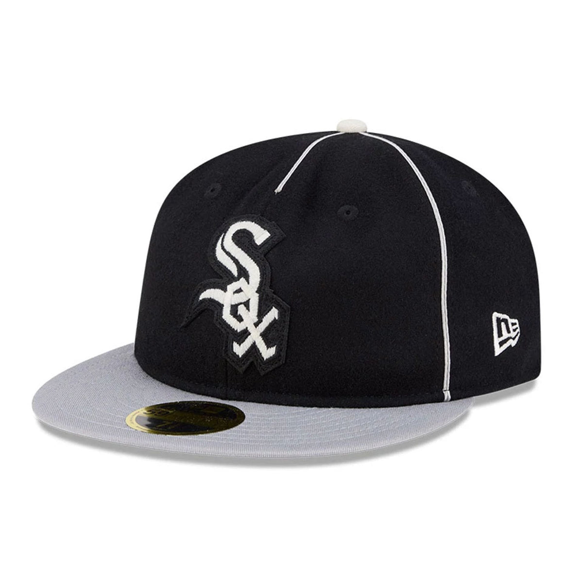 Chicago White Sox MLB Felt Logo Black Retro Crown 59FIFTY Fitted Cap-klyvox