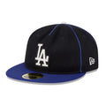 LA Dodgers MLB Felt Logo Dark Blue Retro Crown 59FIFTY Fitted Cap-klyvox