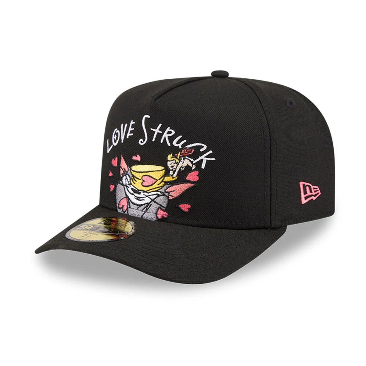 Tom & Jerry Love Struck Black 59FIFTY A-Frame Fitted Cap-klyvox