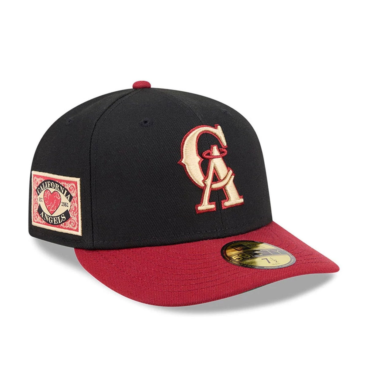 LA Angels MLB Team Cards Black 59FIFTY Fitted Cap-klyvox