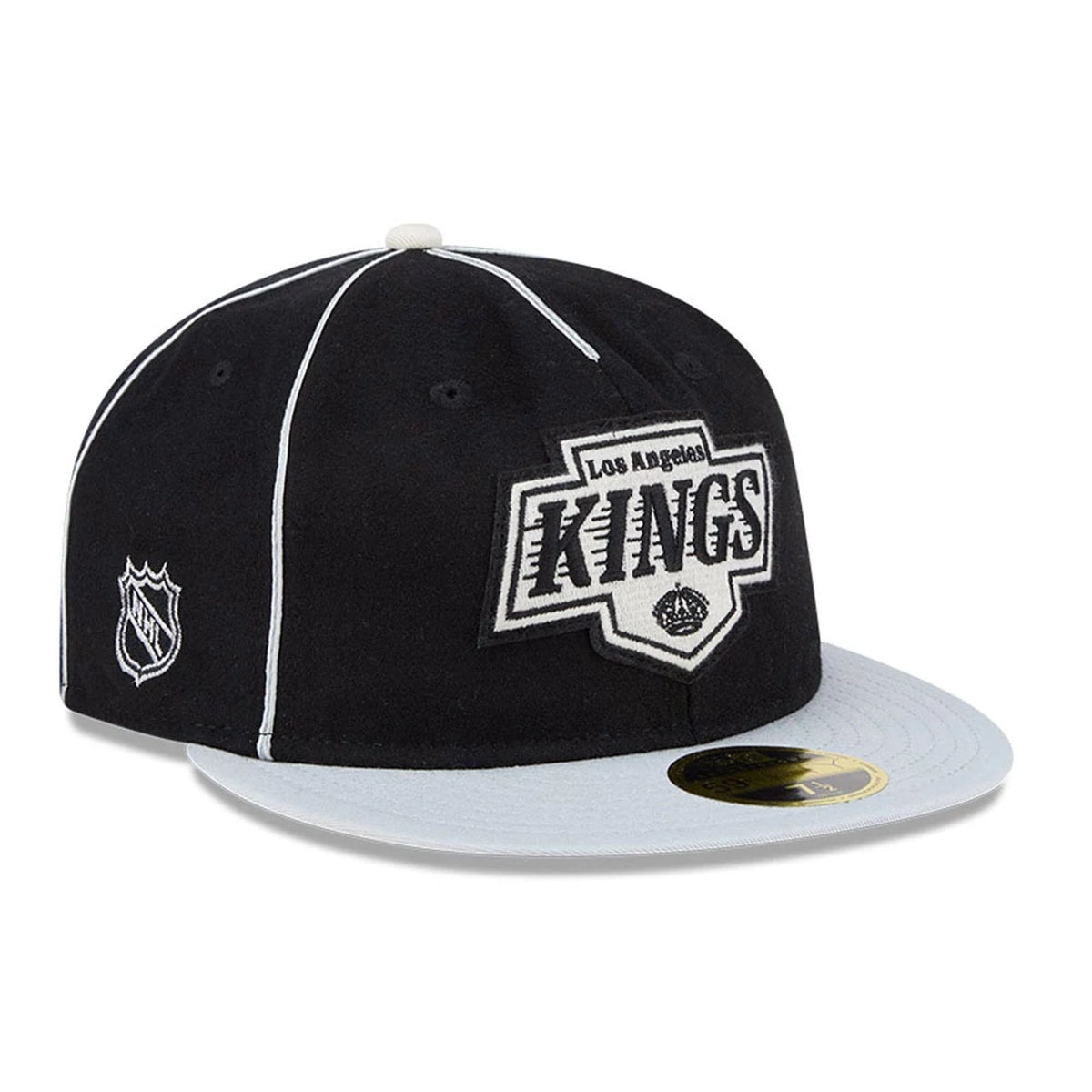 LA Kings NHL Felt Logo Black Retro Crown 59FIFTY Fitted Cap-klyvox