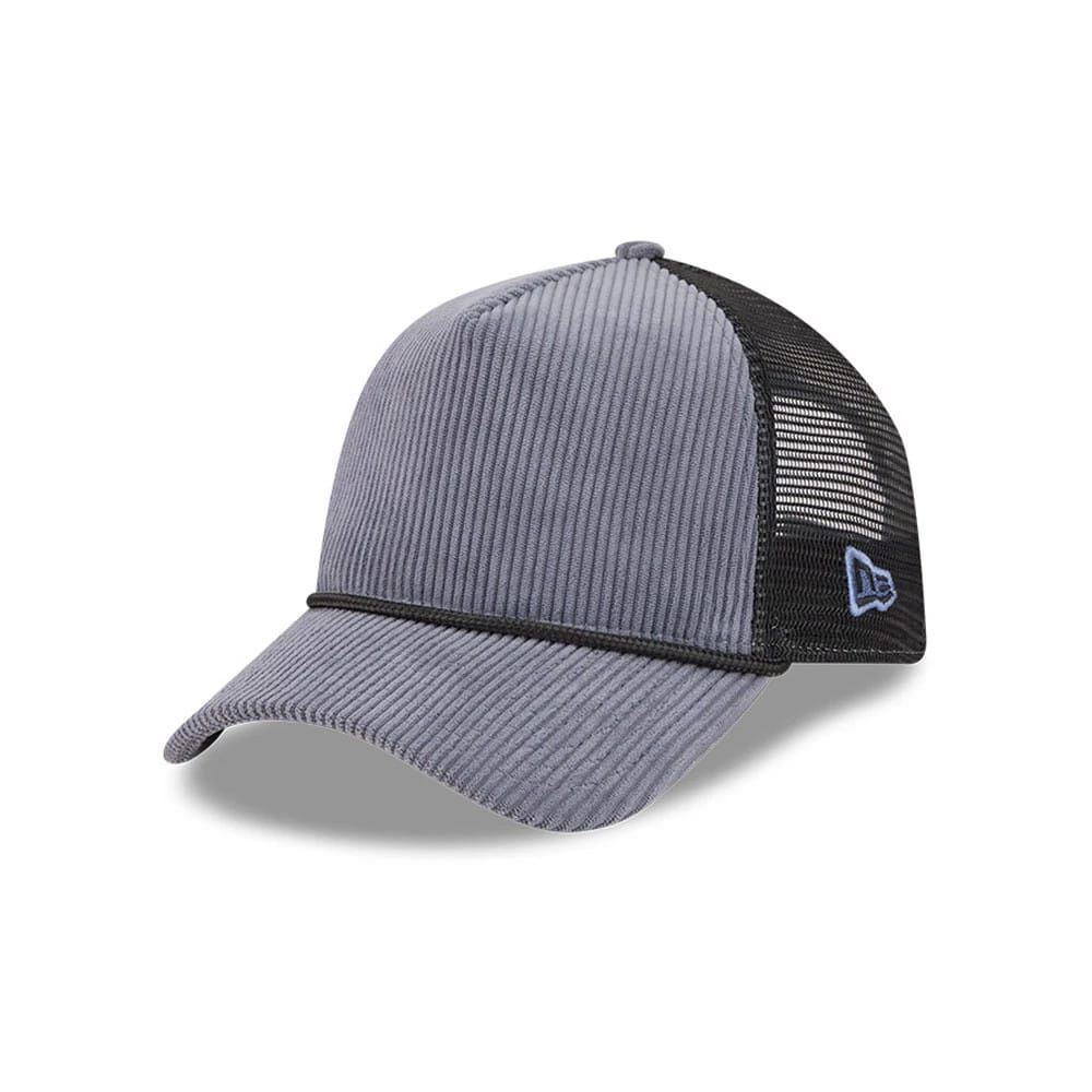 New Era Wide Cord Dark Blue 9FORTY A-Frame Trucker Adjustable Cap-klyvox