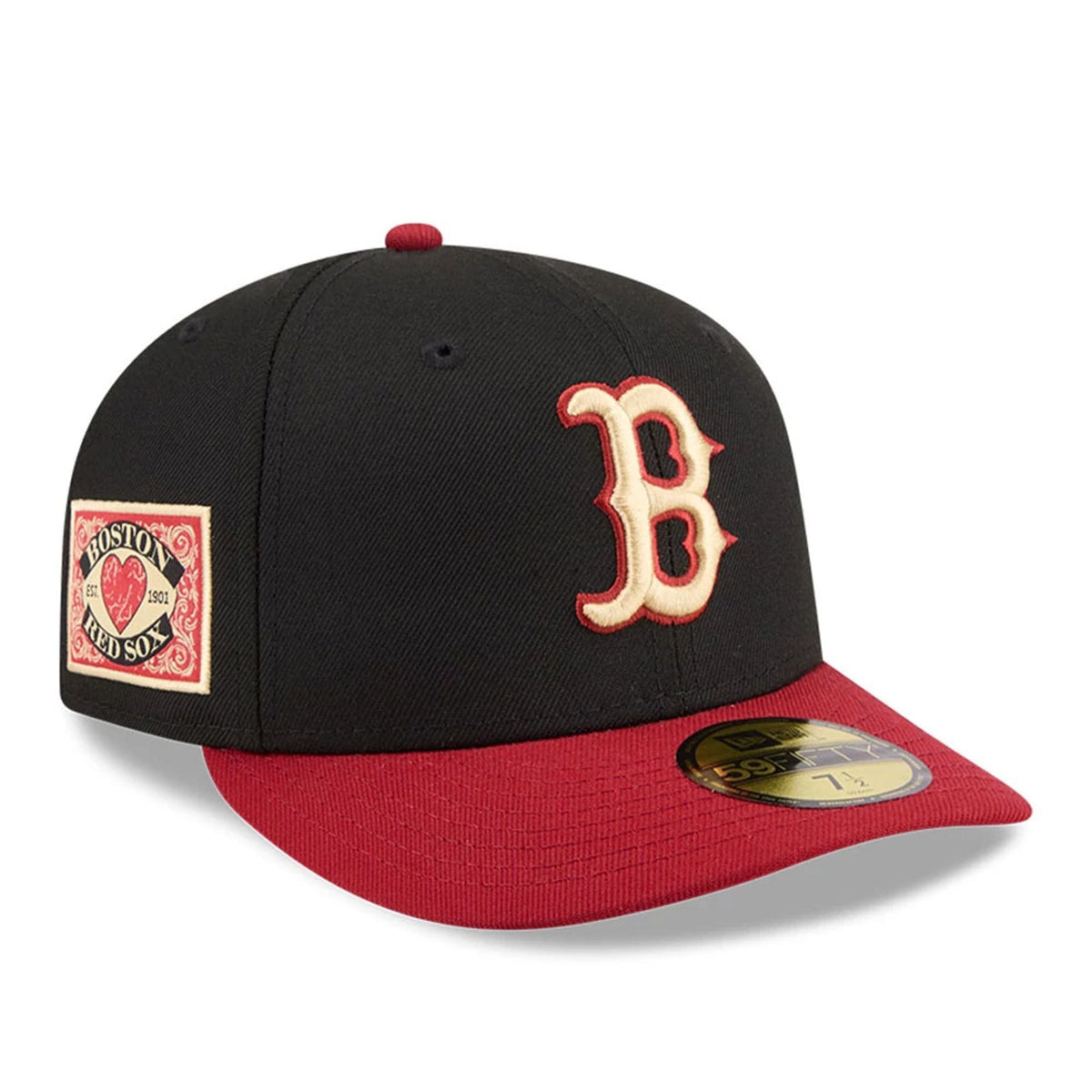 Boston Red Sox MLB Team Cards Black 59FIFTY Fitted Cap-klyvox