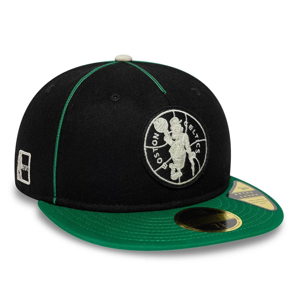 Boston Celtics NBA Felt Logo Green Retro Crown 59FIFTY Fitted Cap-klyvox