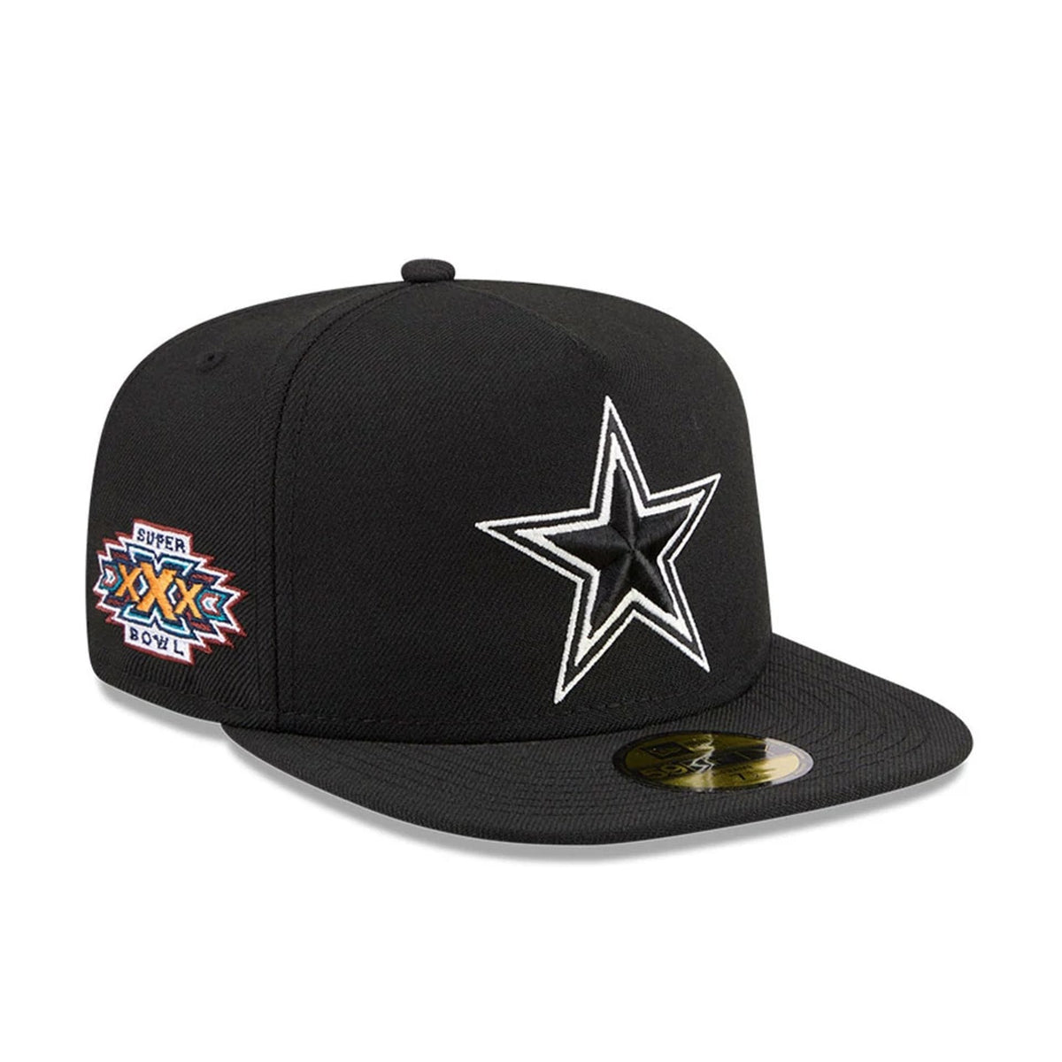 Dallas Cowboys NFL Chiseled Embroidery Black 59FIFTY A-Frame Fitted Cap-klyvox