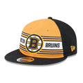 Bruins NHL Team Stripes Black Retro Crown 9FIFTY Adjustable Cap-klyvox