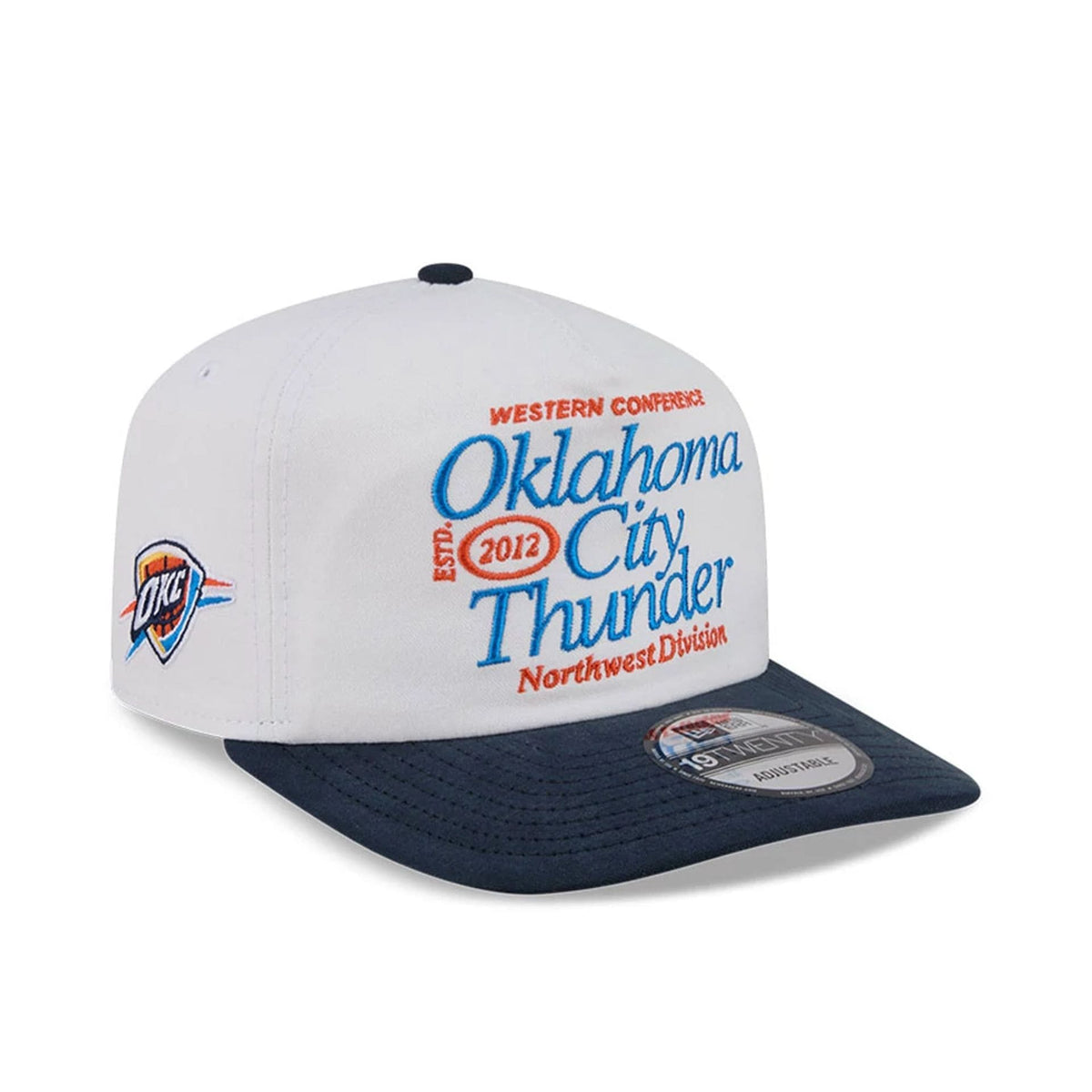 Oklahoma City Thunder NBA Conference White 19TWENTY Adjustable Cap-klyvox