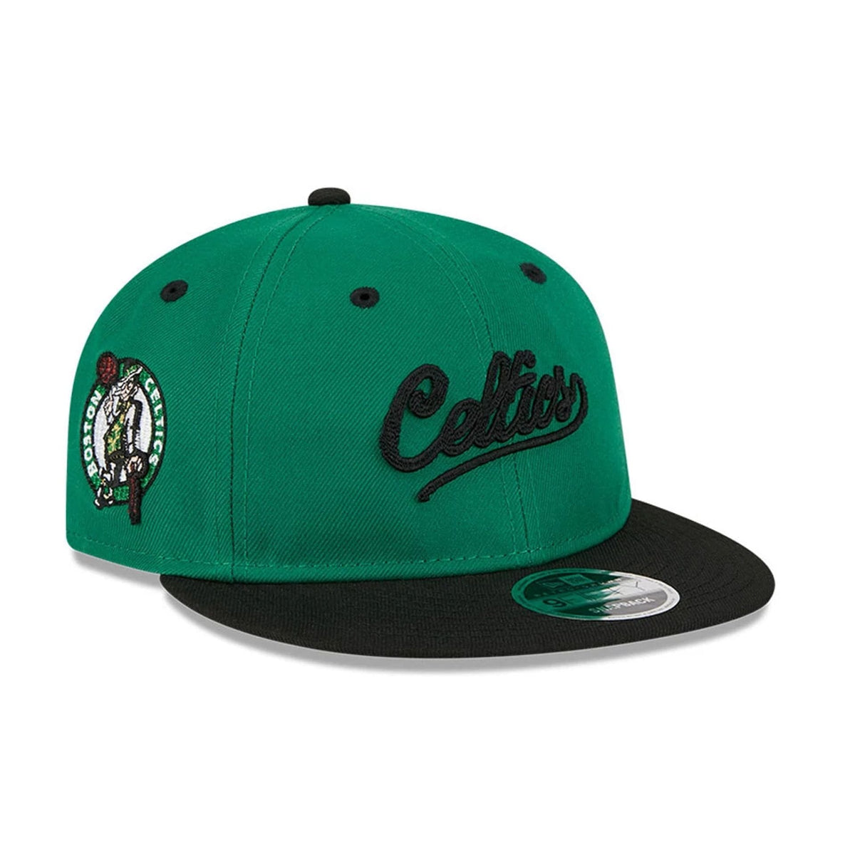 Boston Celtics NBA Chainstitch Script Green Retro Crown 9FIFTY Adjustable Cap-klyvox