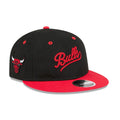Chicago Bulls NBA Chainstitch Script Black Retro Crown 9FIFTY Adjustable Cap-klyvox