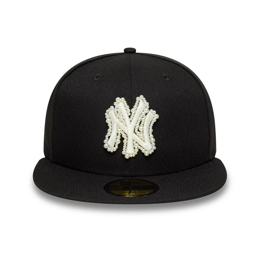 New York Yankees MLB Faux Pearl Black 59FIFTY Fitted Cap-klyvox
