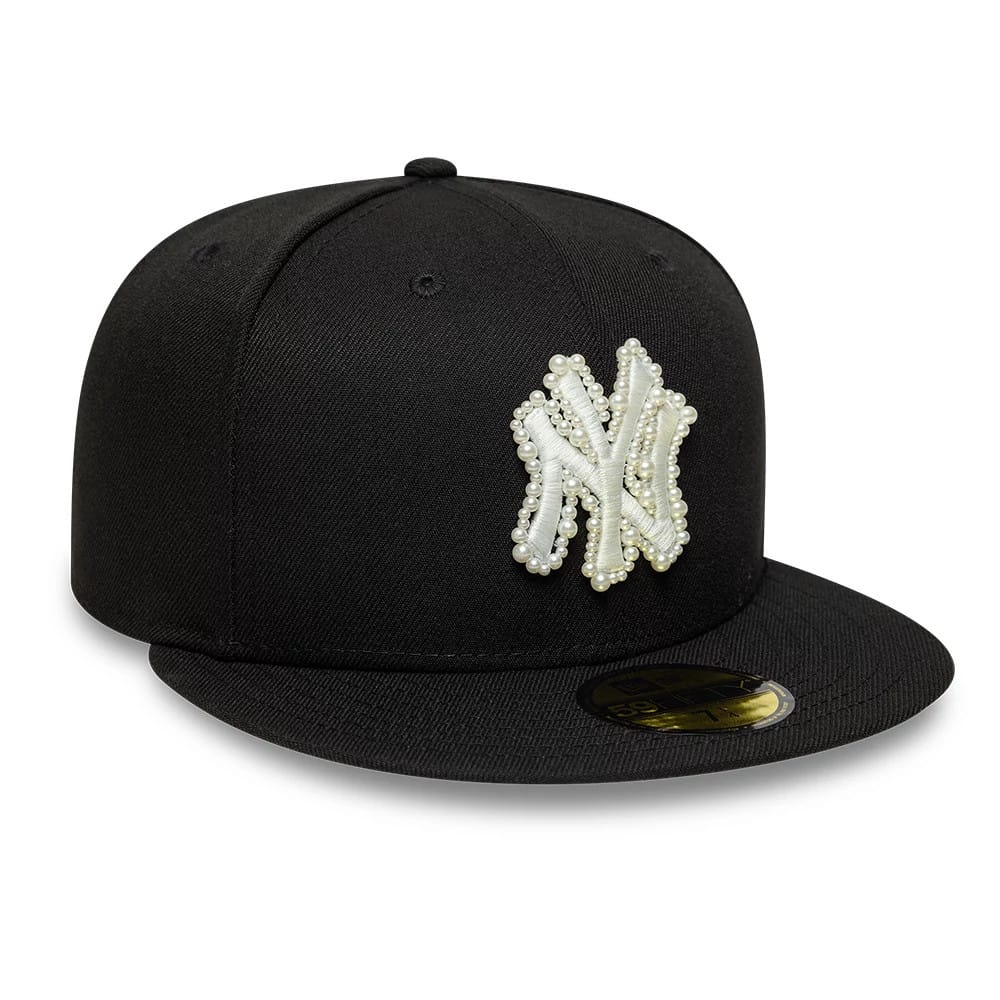 New York Yankees MLB Faux Pearl Black 59FIFTY Fitted Cap-klyvox