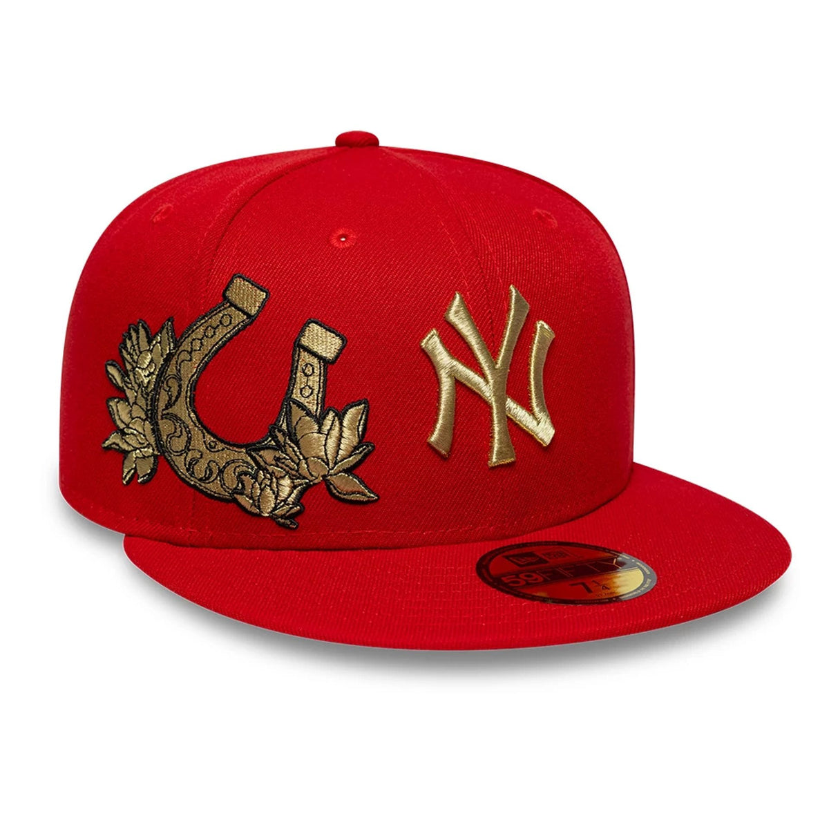New York Yankees MLB Horseshoe Red 59FIFTY Fitted Cap-klyvox