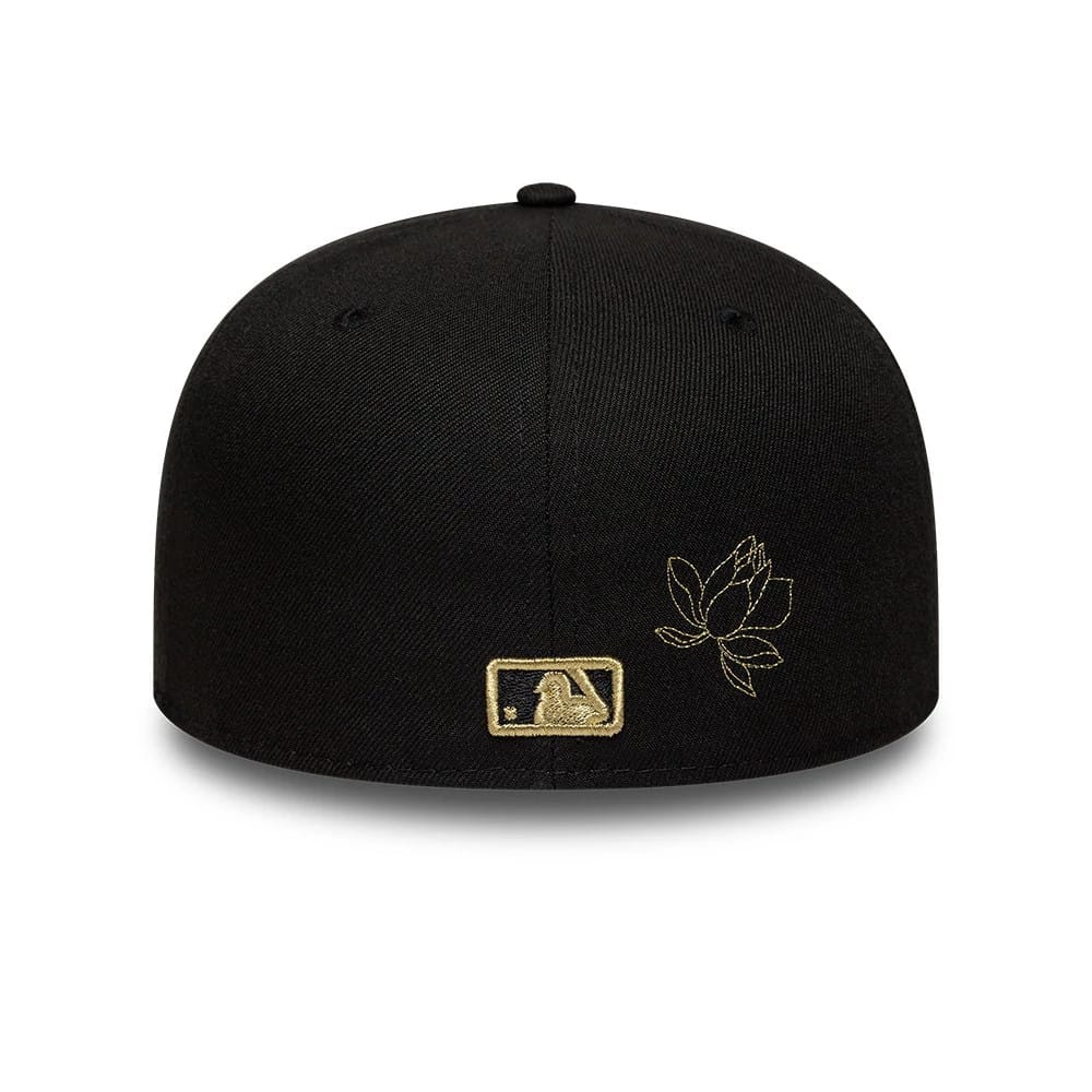 New York Yankees MLB Floral Black 59FIFTY Fitted Cap-klyvox