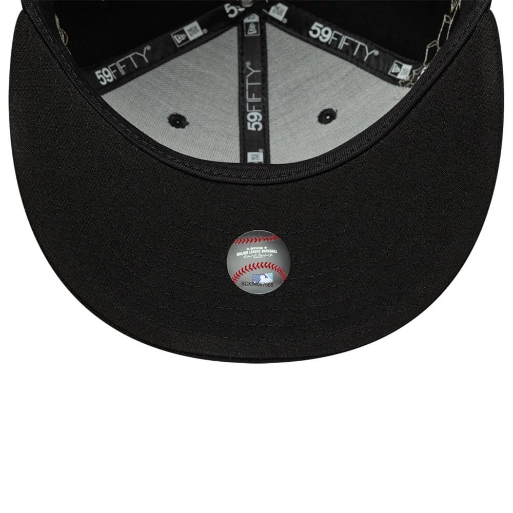 New York Yankees MLB Floral Black 59FIFTY Fitted Cap-klyvox
