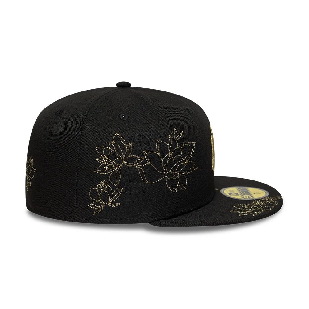 New York Yankees MLB Floral Black 59FIFTY Fitted Cap-klyvox