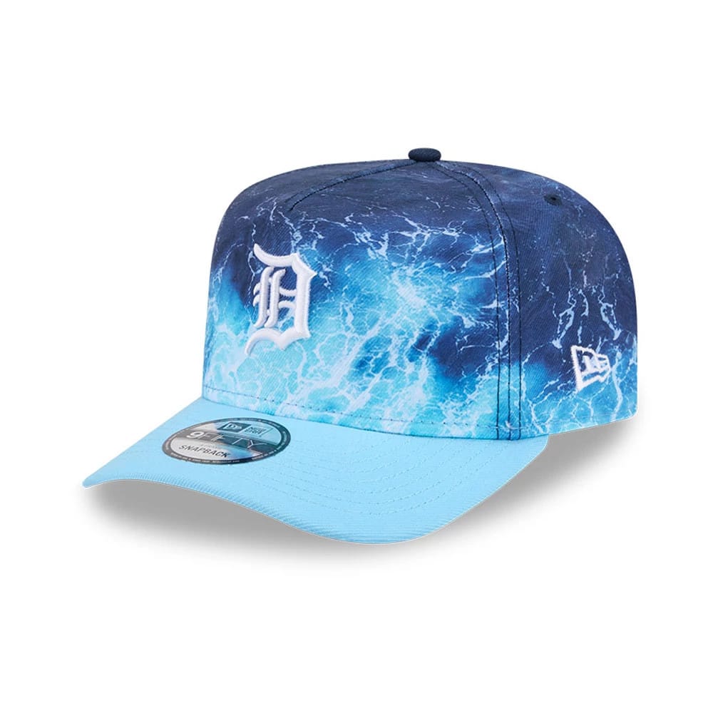 Tigers MLB Deep Water Pastel Blue 9FIFTY A-Frame Snapback Adjustable Cap-klyvox