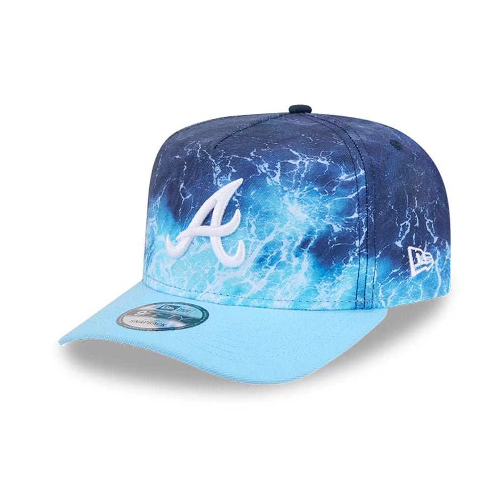 Braves MLB Deep Water Pastel Blue 9FIFTY A-Frame Snapback Adjustable Cap-klyvox