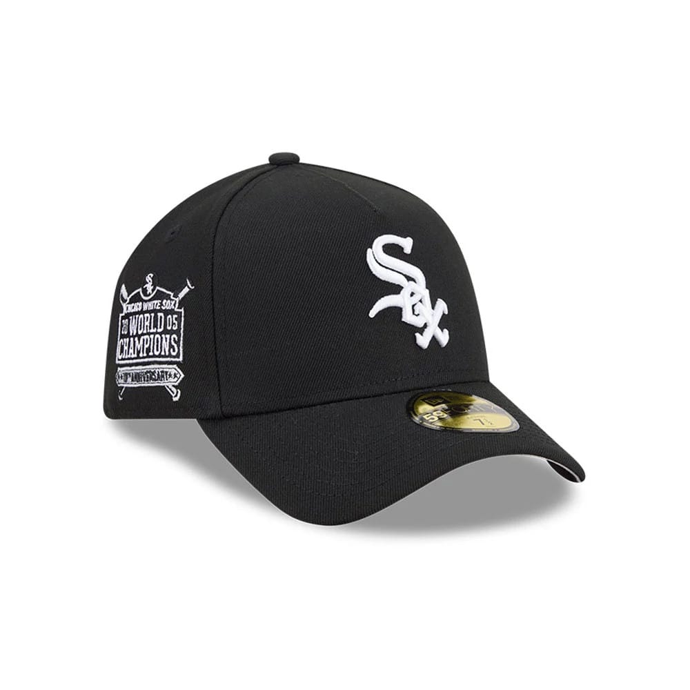 Chicago White Sox MLB Team Side Black 59FORTY A-Frame Fitted Cap-klyvox