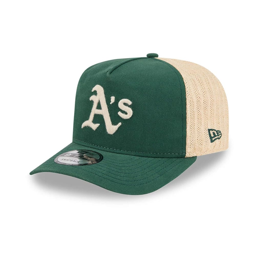 Athletics MLB Grained Dark Green 9FIFTY A-Frame Snapback Adjustable Cap-klyvox