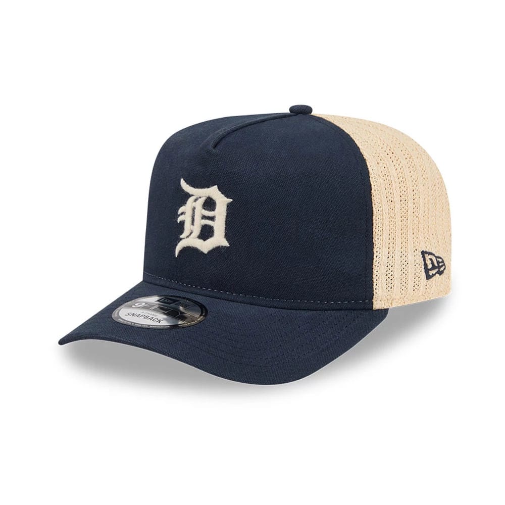 Detroit Tigers MLB Grained Navy 9FIFTY A-Frame Snapback Adjustable Cap-klyvox
