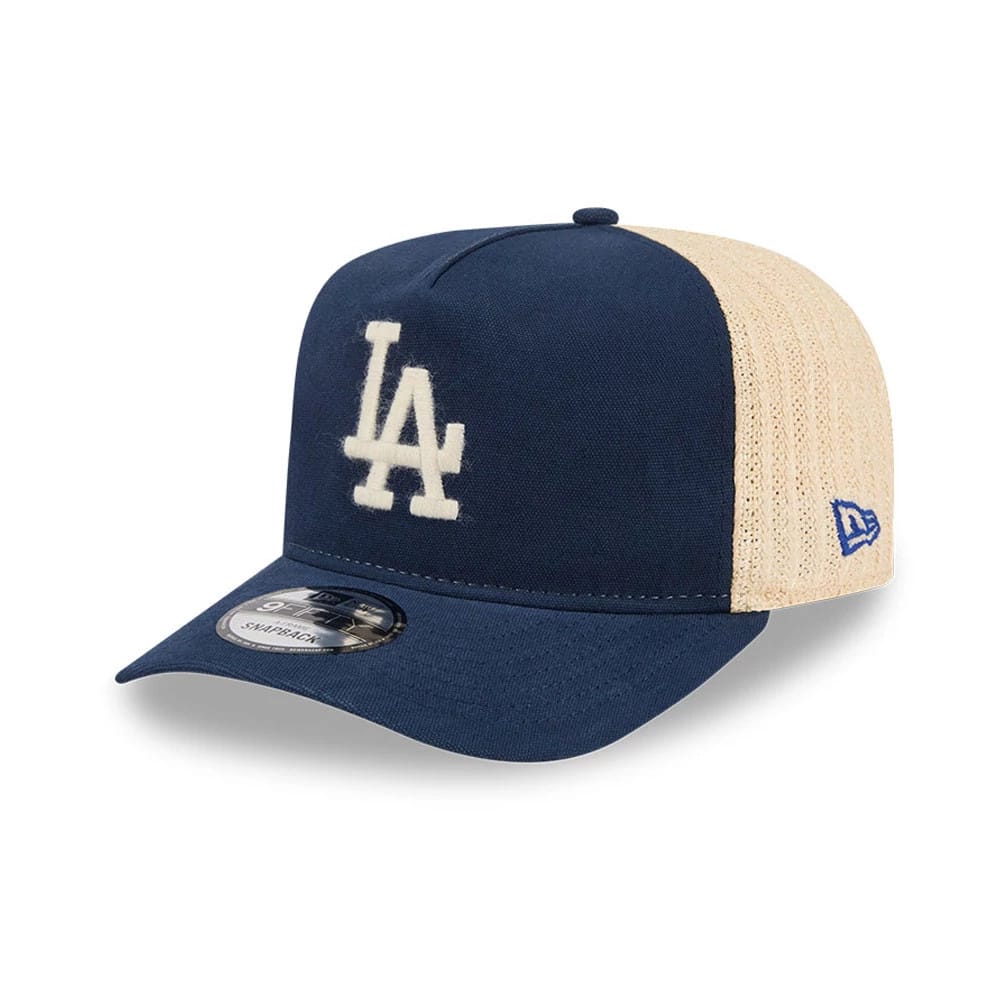 LA Dodgers MLB Grained Dark Blue 9FIFTY A-Frame Snapback Adjustable Cap-klyvox