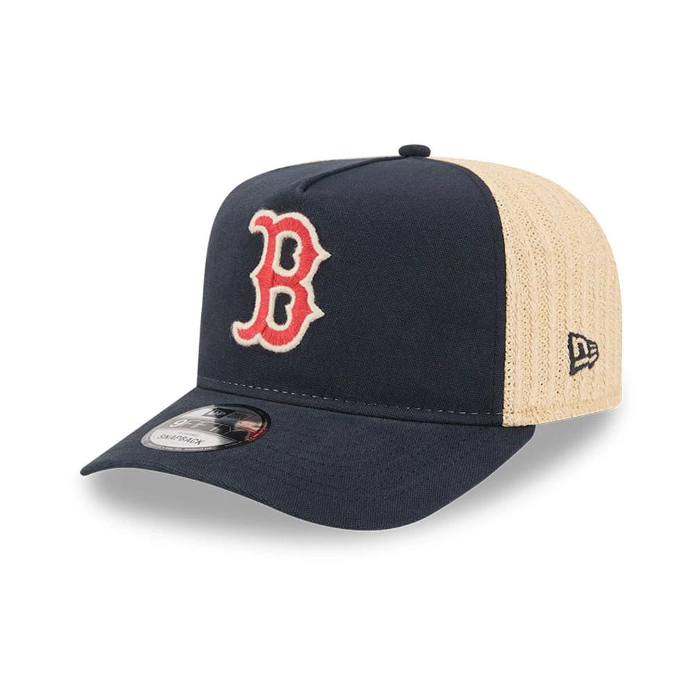 Red Sox MLB Grained Navy 9FIFTY A-Frame Snapback Adjustable Cap-klyvox