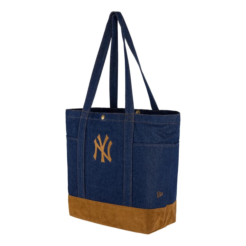 New York Yankees MLB Suede Denim Navy Tote Bag-klyvox