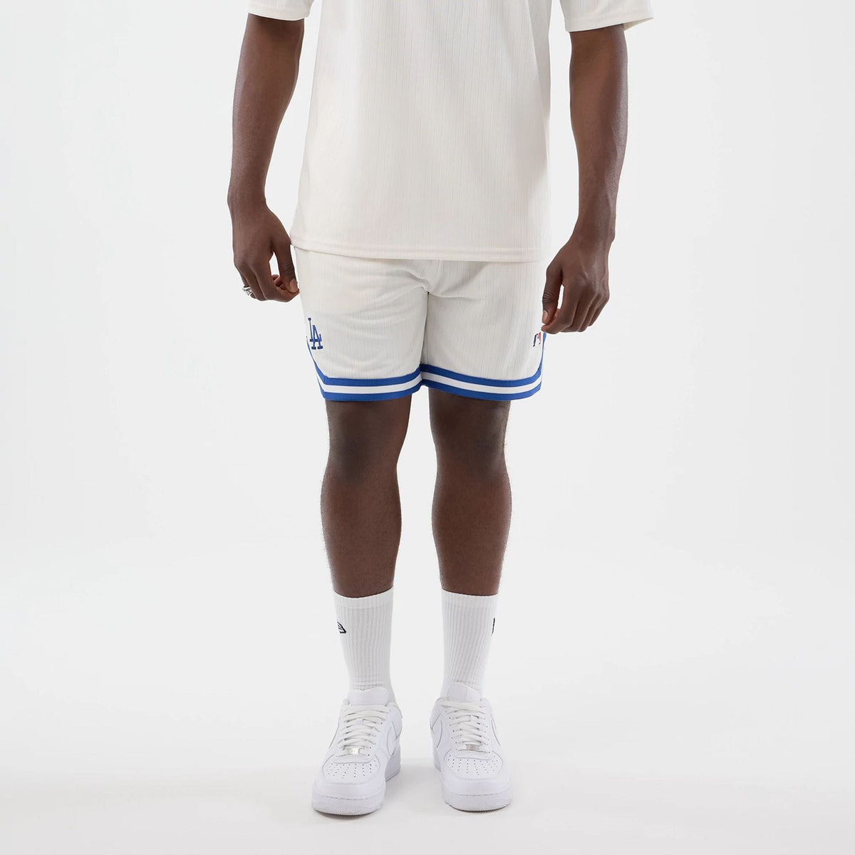 LA Dodgers MLB Arch Open White Oversized Shorts-klyvox