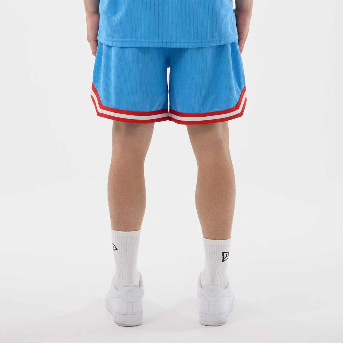 New York Yankees MLB Arch Pastel Blue Oversized Shorts-klyvox